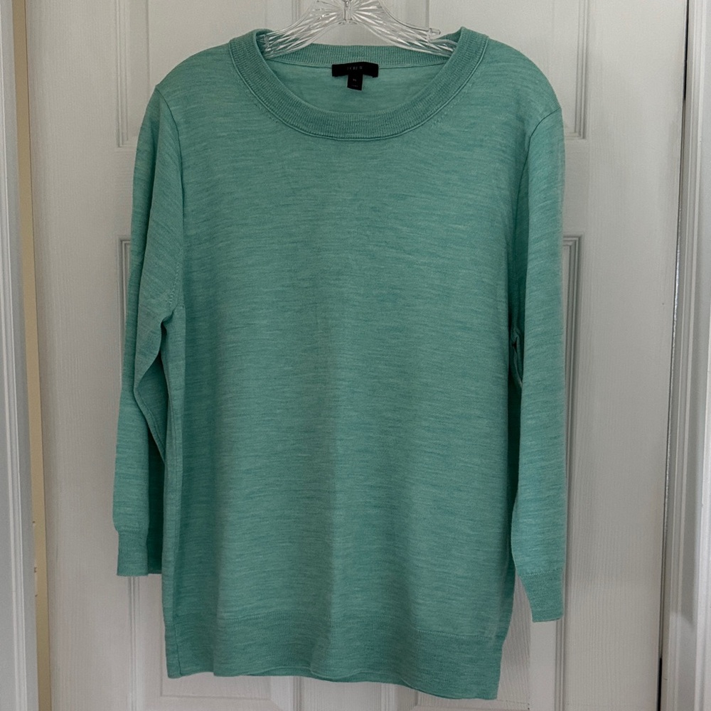J. Crew Mint Green Merino Wool Pullover Sweater